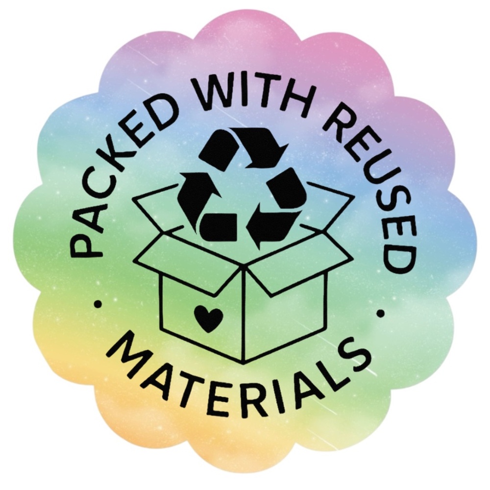 Packed With Reused Materials Stickers – 2" for Eco-Friendly Shipping – 100 PCS - Picture 15 of 15